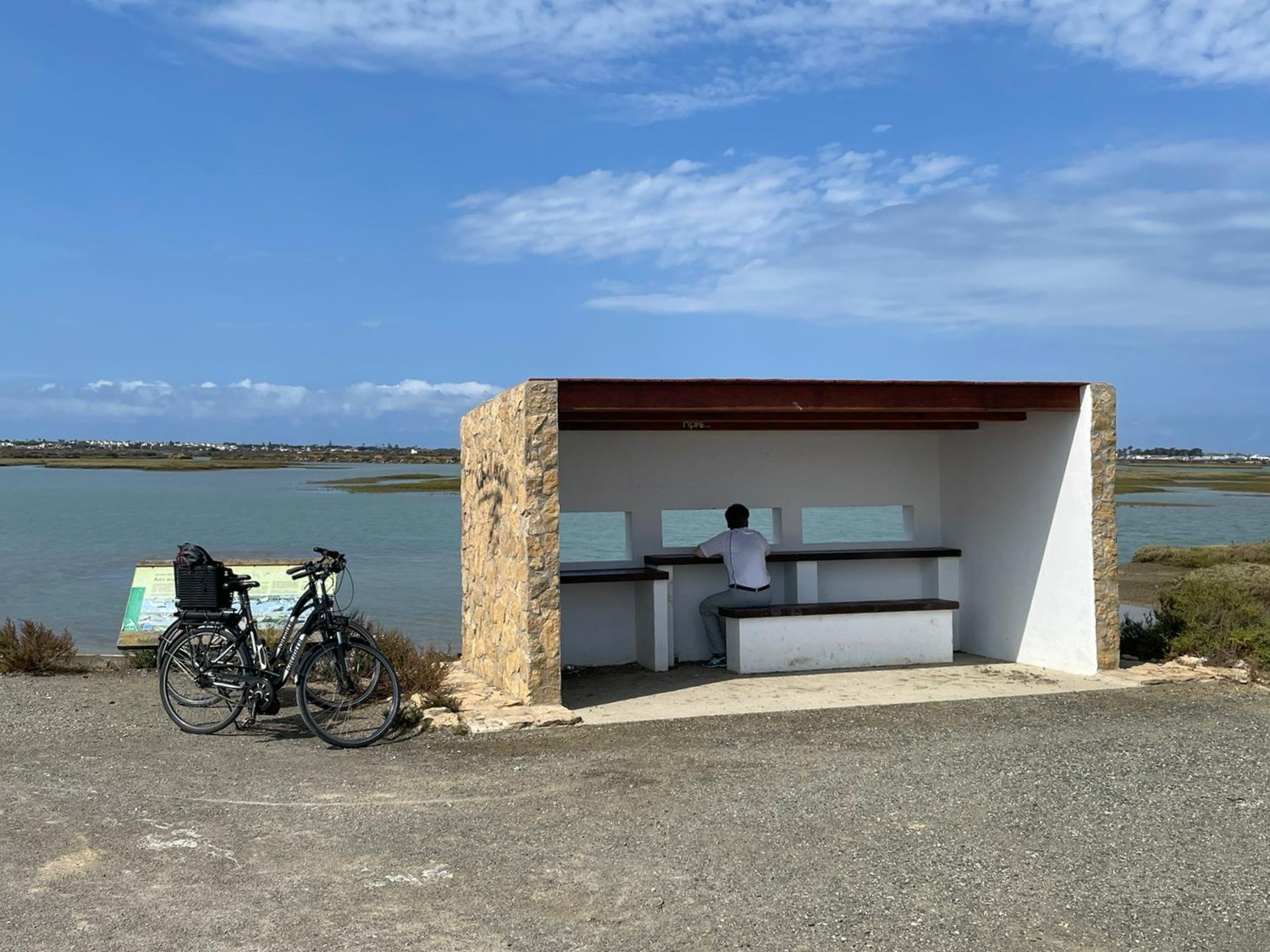 Birdwatcher observing from a shelter