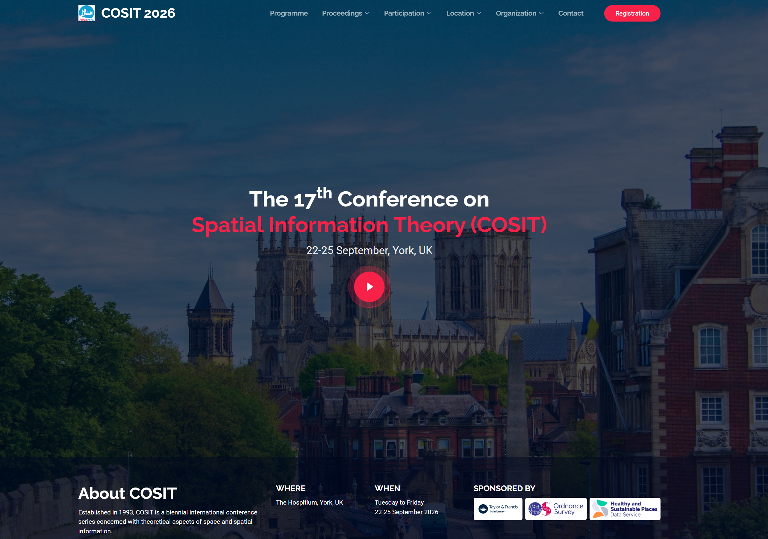 COSIT2026 - York, UK